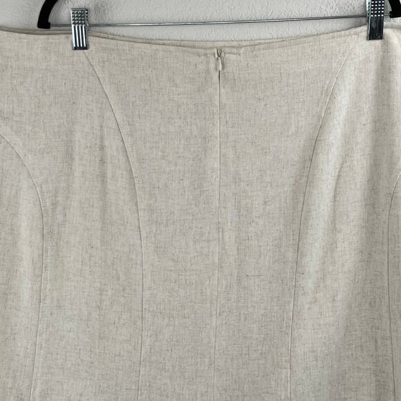 Courtenay Paneled Midi Skirt Heathered Cream NWT Plus Size 22W - Picture 8 of 14